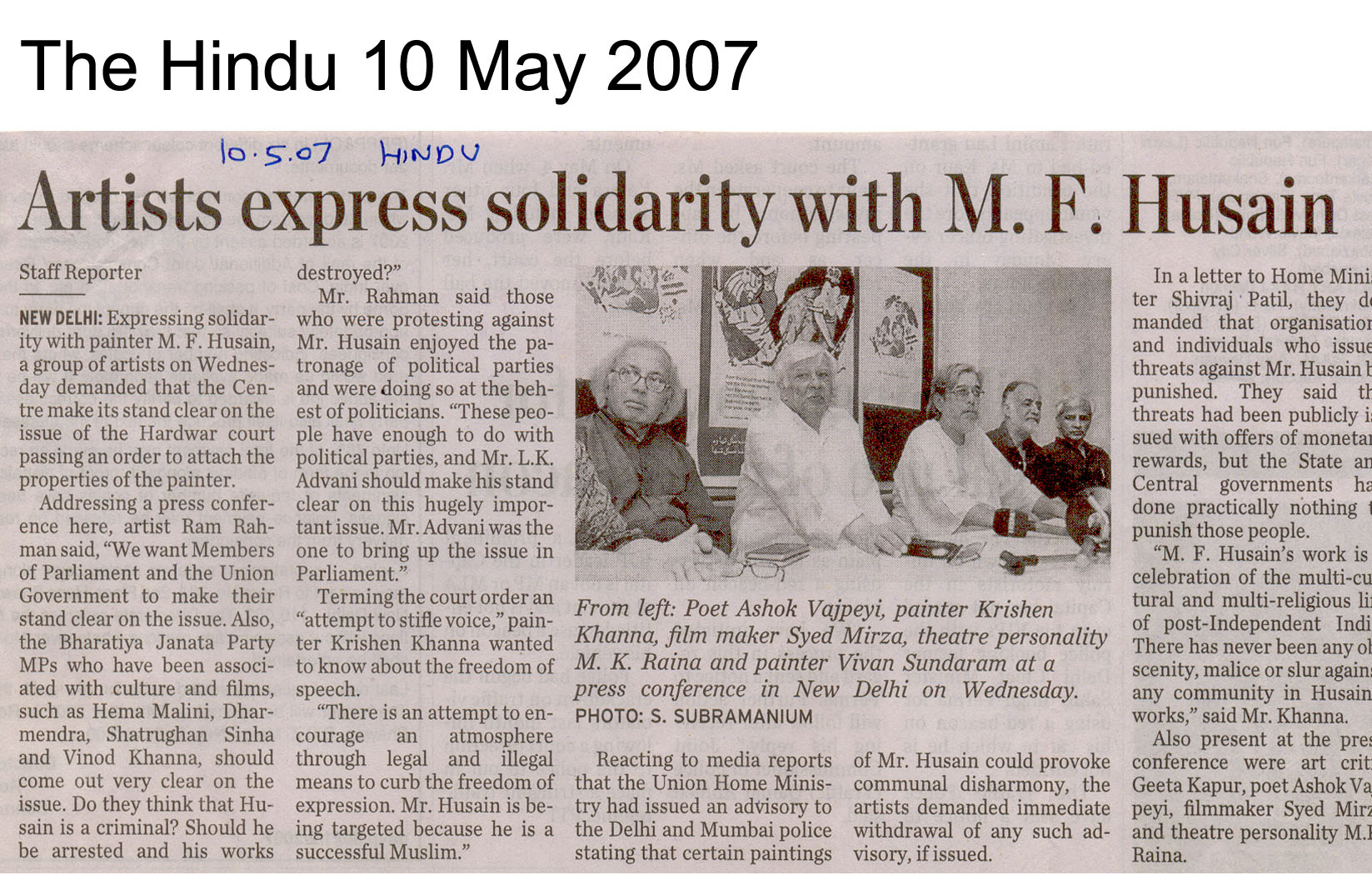 The Hindu 10 May 2007